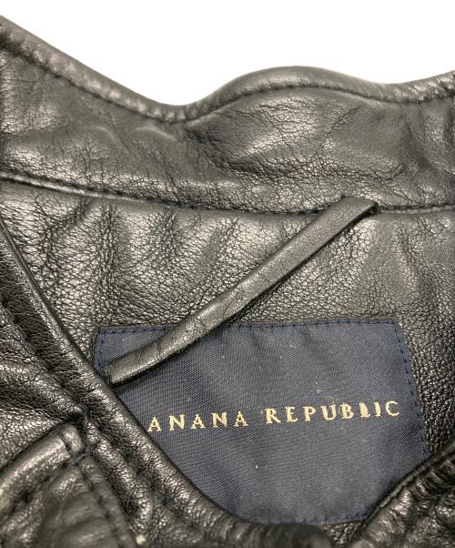 BANANA REPUBLIC（バナナリパブリック）BANANA REPUBLIC (バナナリパブリック) ラムレザーシングルライダースジャケット ブラック サイズ:XLの古着・服飾アイテム