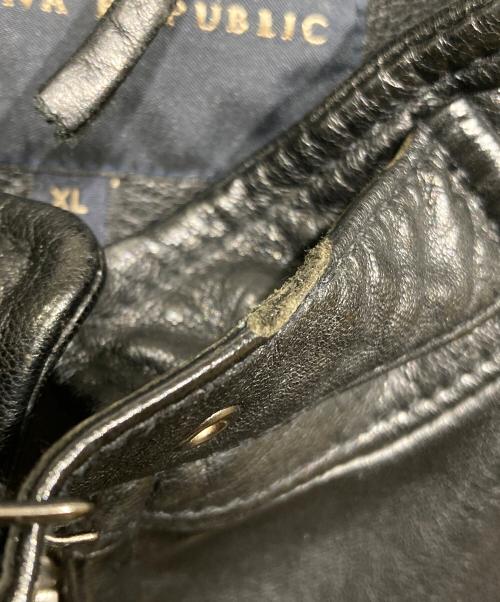 BANANA REPUBLIC（バナナリパブリック）BANANA REPUBLIC (バナナリパブリック) ラムレザーシングルライダースジャケット ブラック サイズ:XLの古着・服飾アイテム