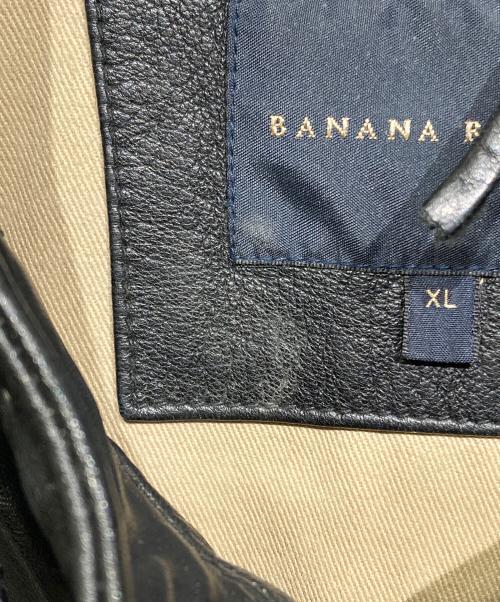 BANANA REPUBLIC（バナナリパブリック）BANANA REPUBLIC (バナナリパブリック) ラムレザーシングルライダースジャケット ブラック サイズ:XLの古着・服飾アイテム