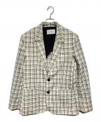 AMI PARISアミ パリス）の古着「Check Wool Semi-Lined Jacket」｜ホワイト×ブラック