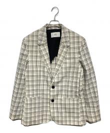 AMI PARIS（アミ パリス）の古着「Check Wool Semi-Lined Jacket」｜ホワイト×ブラック