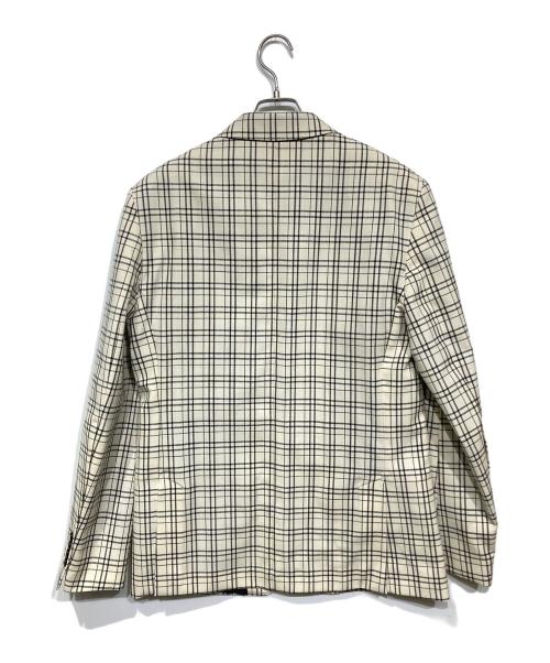 AMI PARIS（アミ パリス）AMI PARIS (アミ パリス) Check Wool Semi-Lined Jacket ホワイト×ブラック サイズ:48の古着・服飾アイテム