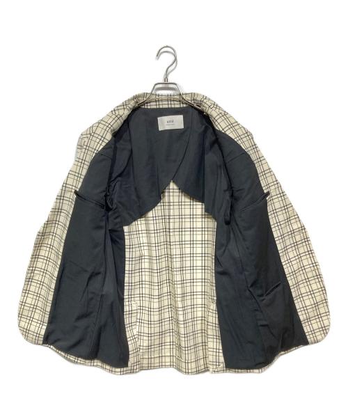 AMI PARIS（アミ パリス）AMI PARIS (アミ パリス) Check Wool Semi-Lined Jacket ホワイト×ブラック サイズ:48の古着・服飾アイテム