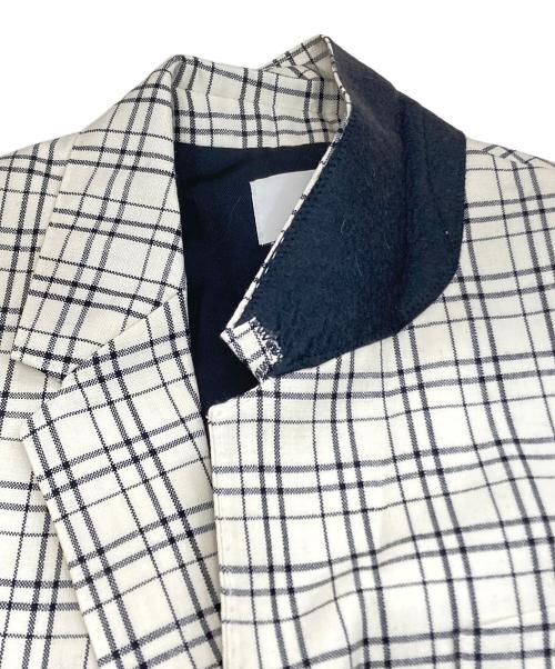 AMI PARIS（アミ パリス）AMI PARIS (アミ パリス) Check Wool Semi-Lined Jacket ホワイト×ブラック サイズ:48の古着・服飾アイテム