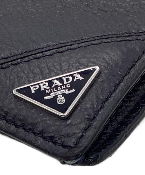 PRADA（プラダ）PRADA (プラダ) サフィアーノトライアングル カードホルダー ネイビーの古着・服飾アイテム