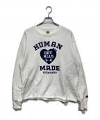 HUMAN MADEヒューマンメイド）の古着「ミリタリープリントスウェット」｜ホワイト×ネイビー