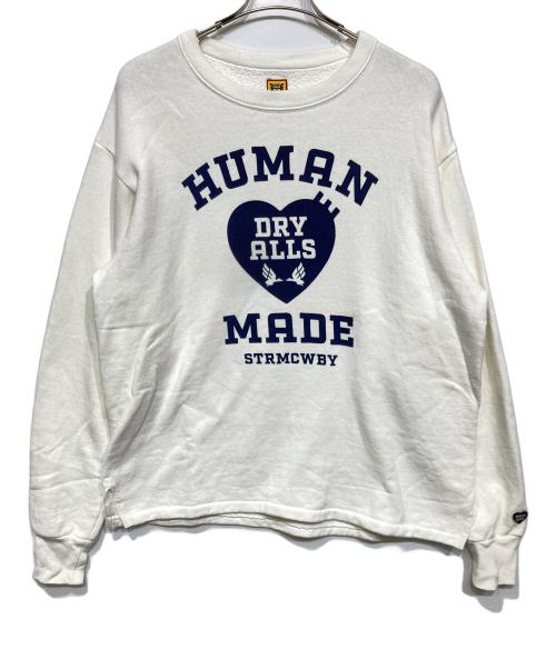 HUMAN MADE（ヒューマンメイド）HUMAN MADE (ヒューマンメイド) ミリタリープリントスウェット ホワイト×ネイビー サイズ:Lの古着・服飾アイテム