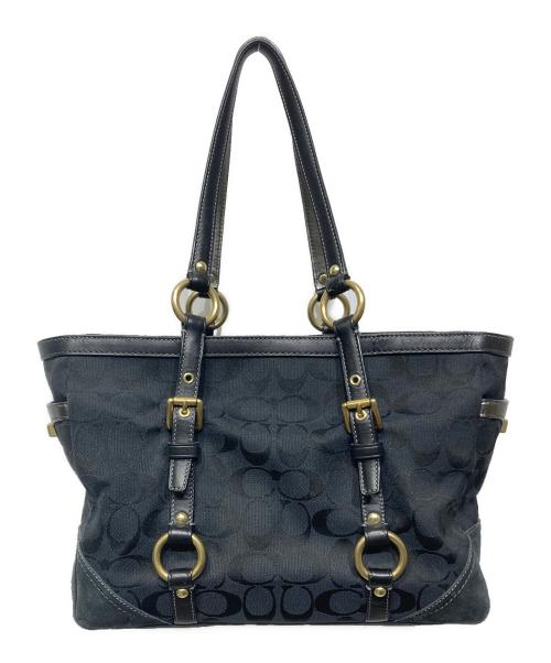 COACH（コーチ）COACH (コーチ) シグネチャートートバッグ ブラックの古着・服飾アイテム