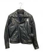 DIESELディーゼル）の古着「カウレザーダブルライダースジャケット」｜ブラック