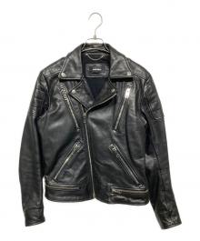 DIESEL（ディーゼル）の古着「カウレザーダブルライダースジャケット」｜ブラック