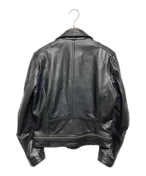 DIESEL（ディーゼル）DIESEL (ディーゼル) カウレザーダブルライダースジャケット ブラック サイズ:Mの古着・服飾アイテム