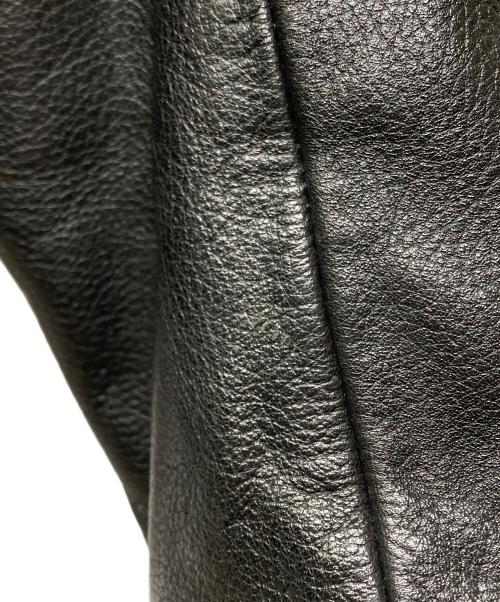 DIESEL（ディーゼル）DIESEL (ディーゼル) カウレザーダブルライダースジャケット ブラック サイズ:Mの古着・服飾アイテム