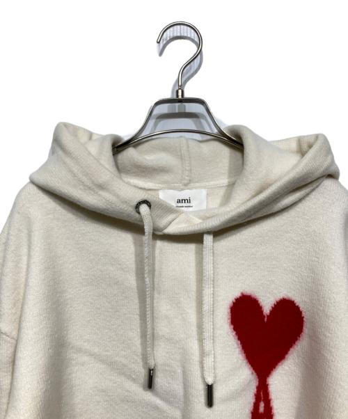 AMI PARIS（アミ パリス）AMI PARIS (アミ パリス) ニットパーカー ホワイト サイズ:Mの古着・服飾アイテム