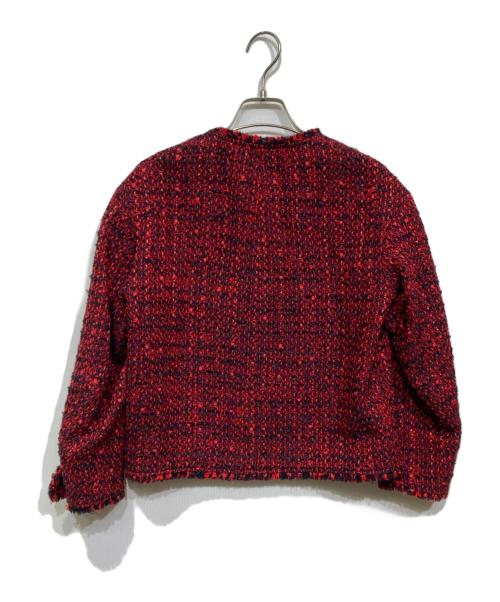 23区（ニジュウサンク）23区 (ニジュウサンク) GIOLICA カラーミックスツイード ジャケット　JKWSCS0010 レッド×ネイビー サイズ:32の古着・服飾アイテム