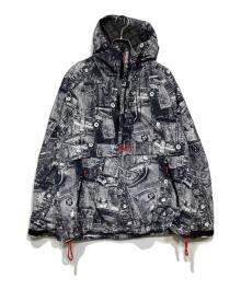 DIESEL SPORT（ディーゼルスポーツ）の古着「AUWT-REINHOLD-WT04 プルオーバージャケット　A113540BLAS」｜ホワイト×ブラック
