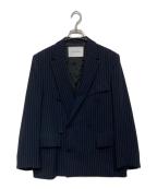 CULLNIクルニ）の古着「Double Cloth Slant Belt Tailored Jacket」｜ネイビー