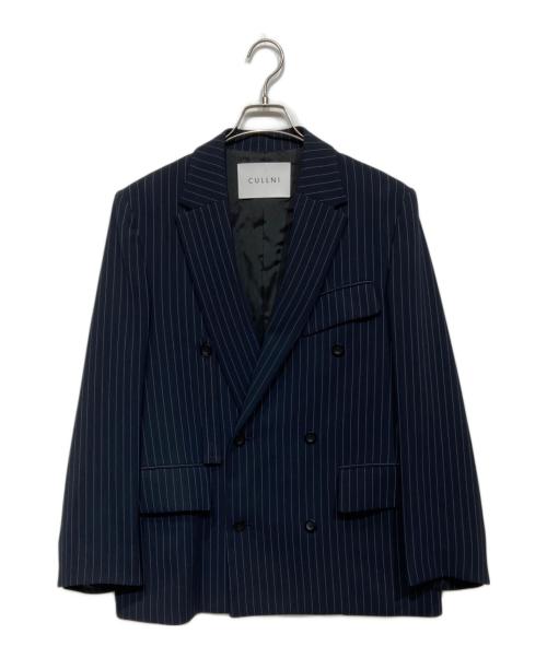 CULLNI（クルニ）CULLNI (クルニ) Double Cloth Slant Belt Tailored Jacket ネイビー サイズ:2の古着・服飾アイテム