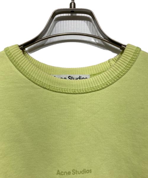 Acne studios（アクネ ストゥディオズ）Acne studios (アクネ ストゥディオズ) 裏起毛 ロゴ クルーネック トレーナー 黄緑 サイズ:XXSの古着・服飾アイテム