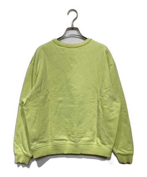 Acne studios（アクネ ストゥディオズ）Acne studios (アクネ ストゥディオズ) 裏起毛 ロゴ クルーネック トレーナー 黄緑 サイズ:XXSの古着・服飾アイテム