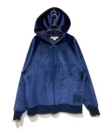 Y-3（ワイスリー）の古着「U SQUARE VELVET SPACER FULL-ZIP HOODIE（ユー スクエア ベルベット スペーサー フルジップ フーディー）」｜ネイビー