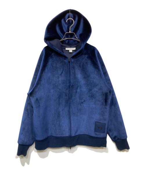 Y-3（ワイスリー）Y-3 (ワイスリー) U SQUARE VELVET SPACER FULL-ZIP HOODIE（ユー スクエア ベルベット スペーサー フルジップ フーディー） ネイビー サイズ: Sの古着・服飾アイテム