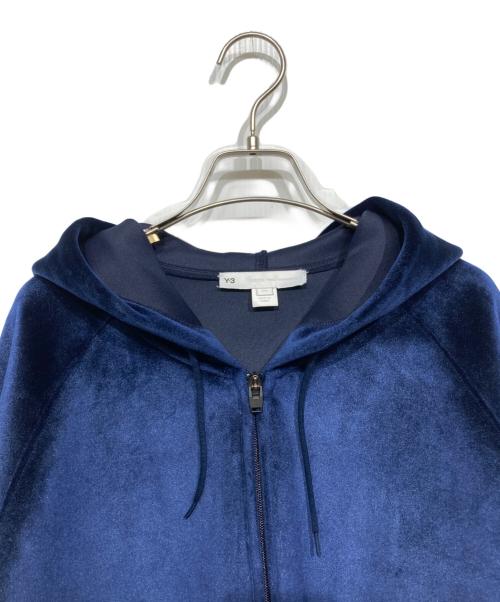 Y-3（ワイスリー）Y-3 (ワイスリー) U SQUARE VELVET SPACER FULL-ZIP HOODIE（ユー スクエア ベルベット スペーサー フルジップ フーディー） ネイビー サイズ: Sの古着・服飾アイテム