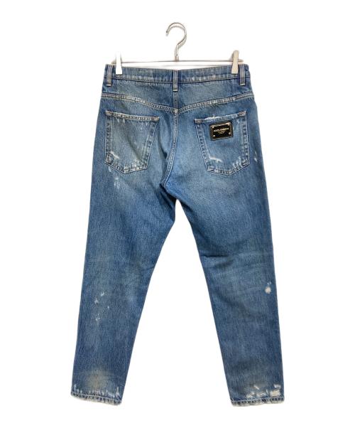 DOLCE & GABBANA（ドルチェ＆ガッバーナ）DOLCE & GABBANA (ドルチェ＆ガッバーナ) ダメージ加工デニムパンツ インディゴ サイズ:46の古着・服飾アイテム