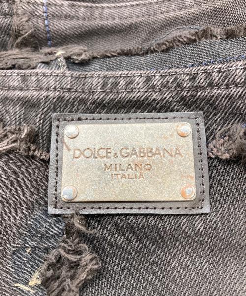 DOLCE & GABBANA（ドルチェ＆ガッバーナ）DOLCE & GABBANA (ドルチェ＆ガッバーナ) パッチワーク再構築デニムパンツ ブラック サイズ:48の古着・服飾アイテム