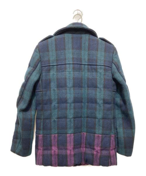 GANRYU（ガンリュウ）GANRYU (ガンリュウ) チェックダウンPコート ネイビー サイズ:Sの古着・服飾アイテム