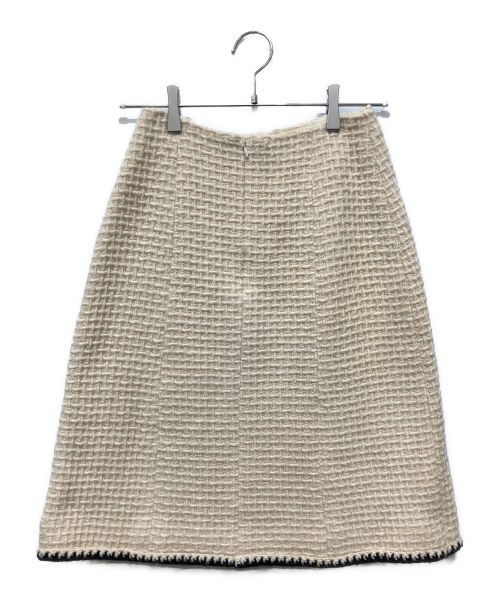CHANEL（シャネル）CHANEL (シャネル) ワンポイントロゴツイードスカート ベージュ サイズ:38の古着・服飾アイテム