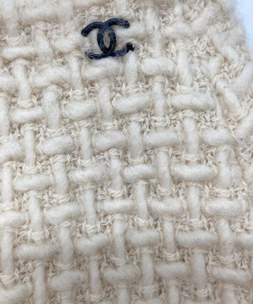 CHANEL（シャネル）CHANEL (シャネル) ワンポイントロゴツイードスカート ベージュ サイズ:38の古着・服飾アイテム