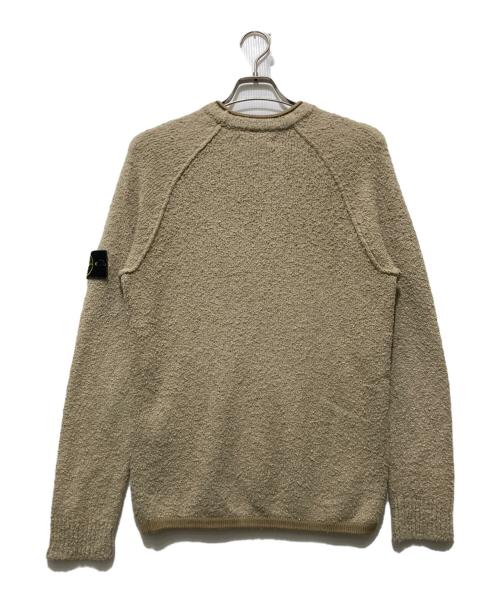 STONE ISLAND（ストーンアイランド）STONE ISLAND (ストーンアイランド) Teddy crewneck sweater クルーネックラグランニット ベージュ サイズ:Mの古着・服飾アイテム