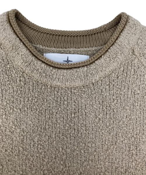 STONE ISLAND（ストーンアイランド）STONE ISLAND (ストーンアイランド) Teddy crewneck sweater クルーネックラグランニット ベージュ サイズ:Mの古着・服飾アイテム