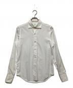 finamoreフィナモレ）の古着「セミワイドカラーブロードシャツ/長袖シャツ」｜ホワイト