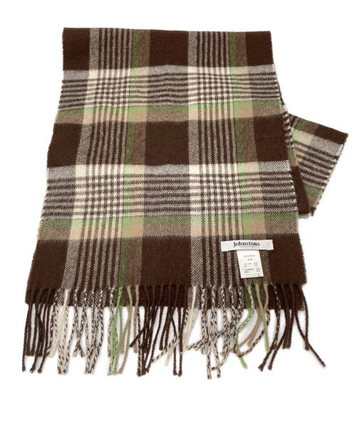 JOHNSTONS（ジョンストンズ）JOHNSTONS (ジョンストンズ) カシミヤウールストール ブラウン サイズ:実寸サイズをご参照ください。の古着・服飾アイテム