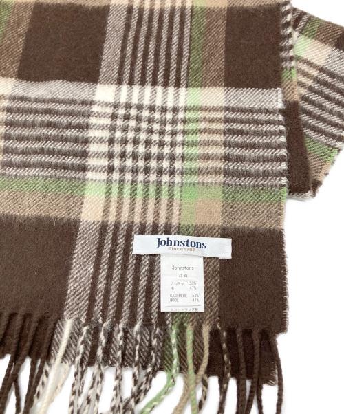 JOHNSTONS（ジョンストンズ）JOHNSTONS (ジョンストンズ) カシミヤウールストール ブラウン サイズ:実寸サイズをご参照ください。の古着・服飾アイテム