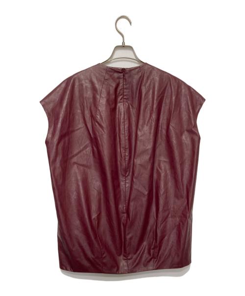 Noble（ノーブル）Noble (ノーブル) フェイクレザーノースリーブカットソー パープル サイズ:-の古着・服飾アイテム