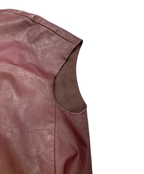 Noble（ノーブル）Noble (ノーブル) フェイクレザーノースリーブカットソー パープル サイズ:-の古着・服飾アイテム