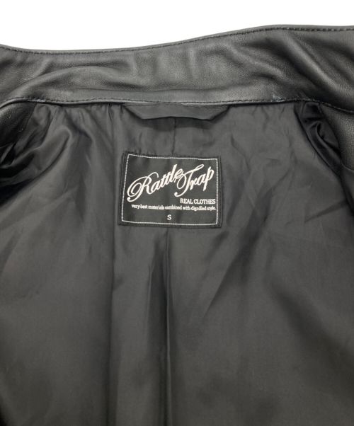 RATTLE TRAP（ラトルトラップ）RATTLE TRAP (ラトルトラップ) レザーシングルライダースジャケット ブラック サイズ:Sの古着・服飾アイテム