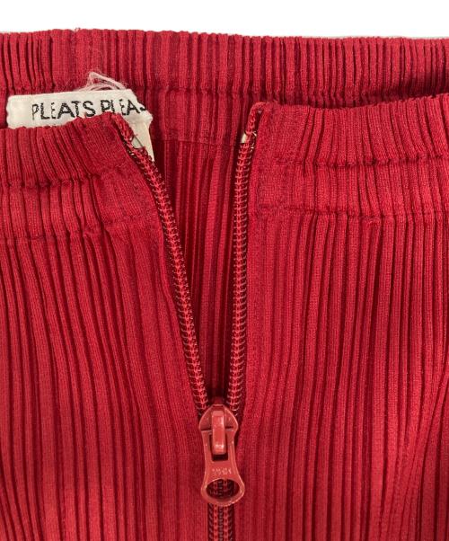 PLEATS PLEASE（プリーツプリーズ）PLEATS PLEASE (プリーツプリーズ) プリーツジップスカート レッド サイズ:3の古着・服飾アイテム