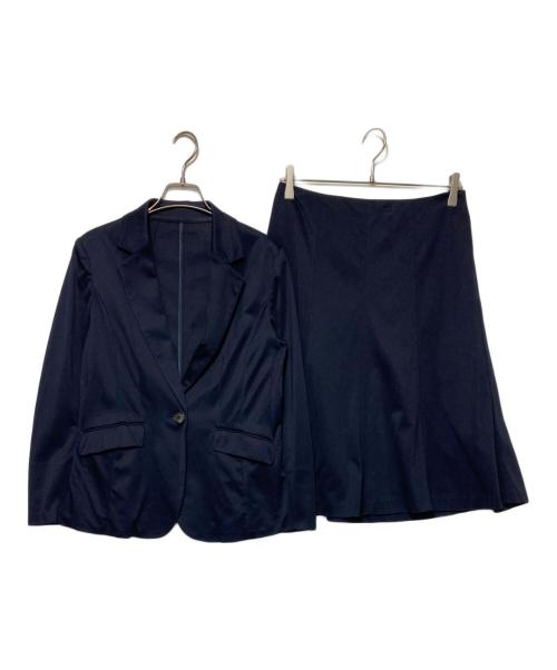 J.PRESS（ジェイプレス）J.PRESS (ジェイプレス) ハイゲージオックスニット スカートセットアップ ネイビー サイズ:JKT:9 SK:11の古着・服飾アイテム