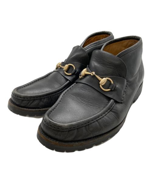 GUCCI（グッチ）GUCCI (グッチ) ホースビットチャッカーブーツ ブラック サイズ:40 1/2の古着・服飾アイテム