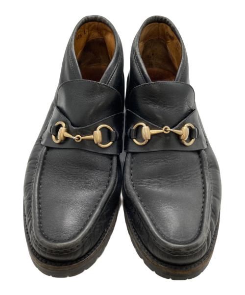 GUCCI（グッチ）GUCCI (グッチ) ホースビットチャッカーブーツ ブラック サイズ:40 1/2の古着・服飾アイテム