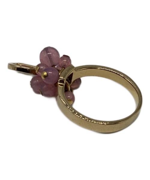 Christian Dior（クリスチャン ディオール）Christian Dior (クリスチャン ディオール) チャームリング ゴールド×ピンク サイズ:6の古着・服飾アイテム