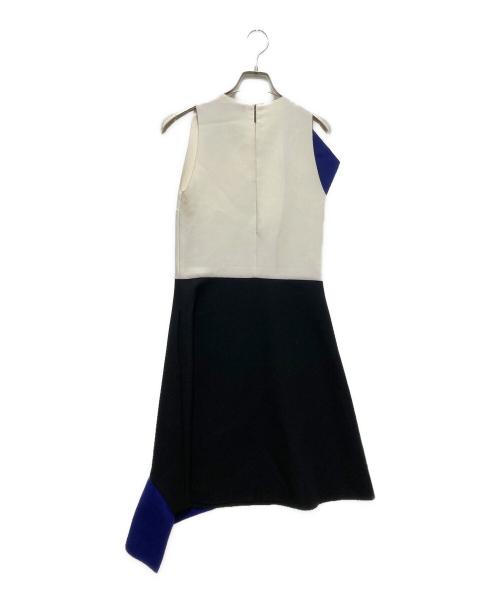 MSGM（エムエスジーエム）MSGM (エムエスジーエム) ノースリーブフリルワンピース ホワイト×ブルー サイズ:38の古着・服飾アイテム