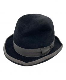 STETSON（ステットソン）の古着「VELVET HONGBURG ベルベット ホンブルグ　ウール ハット」｜ブラック