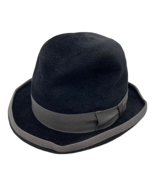 STETSON（ステットソン）STETSON (ステットソン) VELVET HONGBURG ベルベット ホンブルグ　ウール ハット ブラックの古着・服飾アイテム