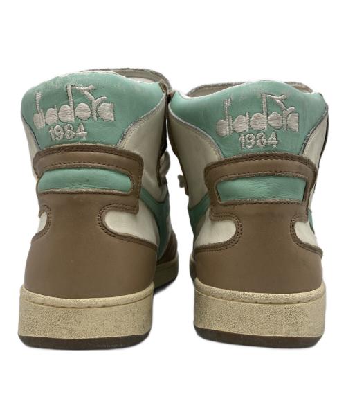 DIADORA HERITAGE（ディアドラ ヘリテージ）DIADORA HERITAGE (ディアドラ ヘリテージ) ユーズド加工ハイカットスニーカー ベージュ×グリーン サイズ:27の古着・服飾アイテム