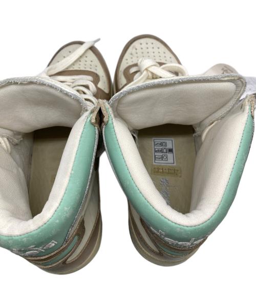 DIADORA HERITAGE（ディアドラ ヘリテージ）DIADORA HERITAGE (ディアドラ ヘリテージ) ユーズド加工ハイカットスニーカー ベージュ×グリーン サイズ:27の古着・服飾アイテム