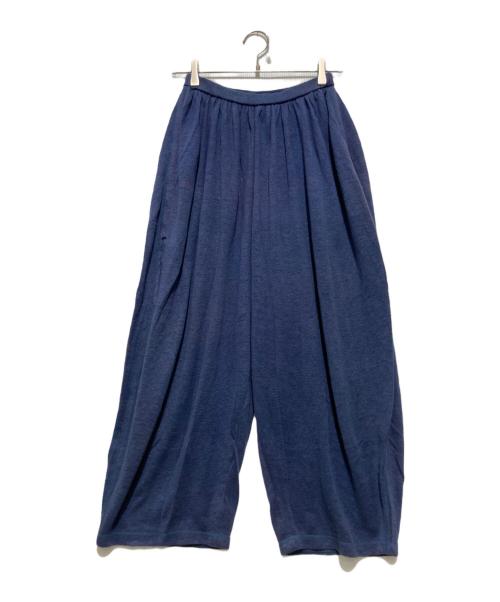 ISSEY MIYAKE（イッセイミヤケ）ISSEY MIYAKE (イッセイミヤケ) リネンノースリーブニットセットアップアップ パンツセット ブルー サイズ:表記なしの古着・服飾アイテム